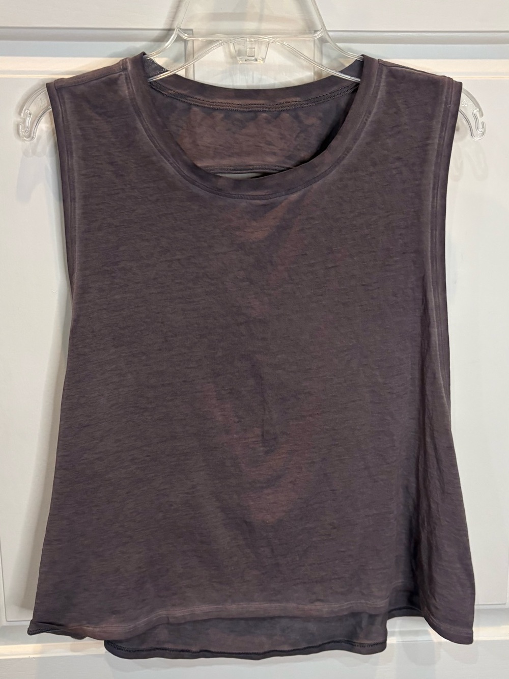 Lululemon Cut Back Crop Tank *Washed Lunar Rock Sz L
